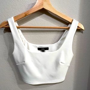 White lulu two piece pant set